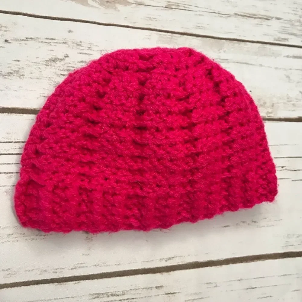 D Hand Crocheted‎ Little Girl Hat Winter Snow Warm